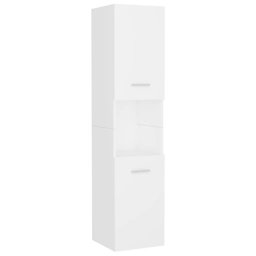 vidaXL Baderomsskap hvit 30x30x130 cm konstruert tre