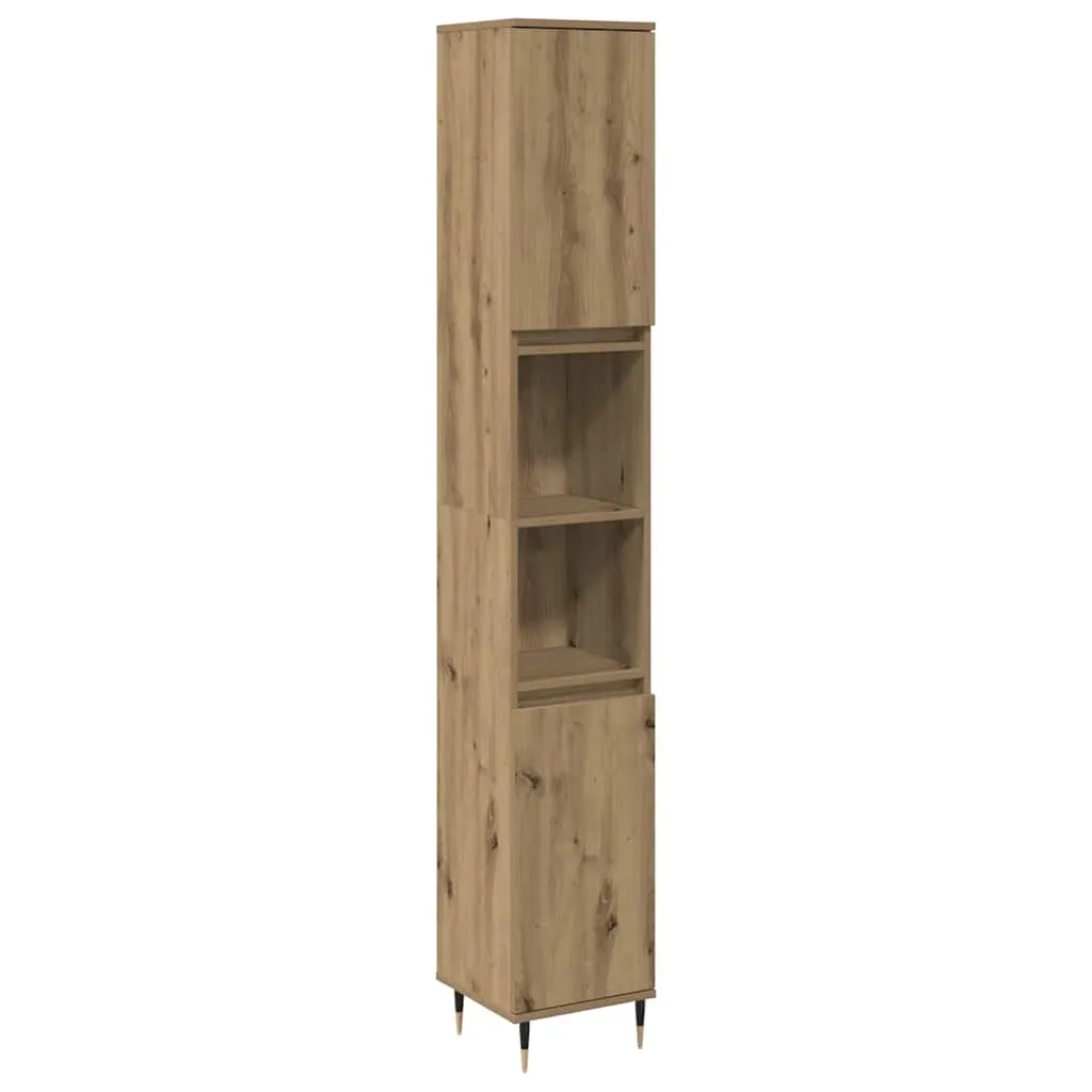 vidaXL Baderomsskap artisan eik 30x30x190 cm konstruert tre