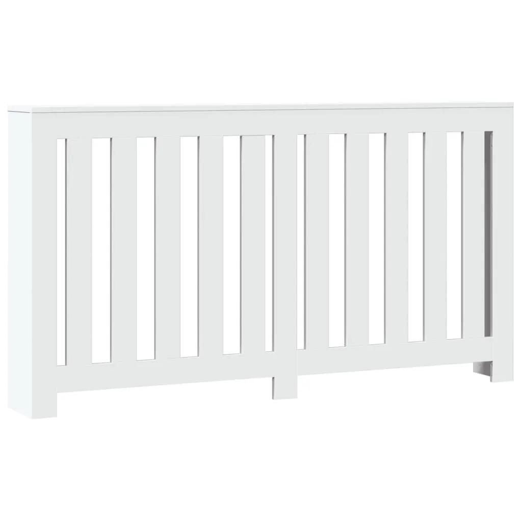 vidaXL Radiatordeksel hvit 149x20x82 cm konstruert tre