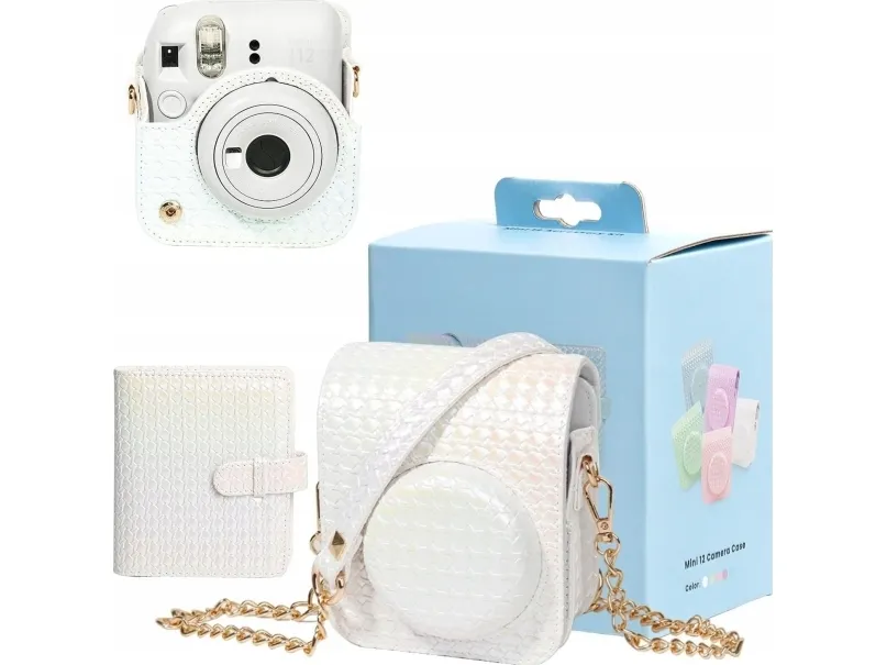 LoveInstant 2-i-1 etui for Fuji Instax Mini 12 + album for 64 bilder / Hvit