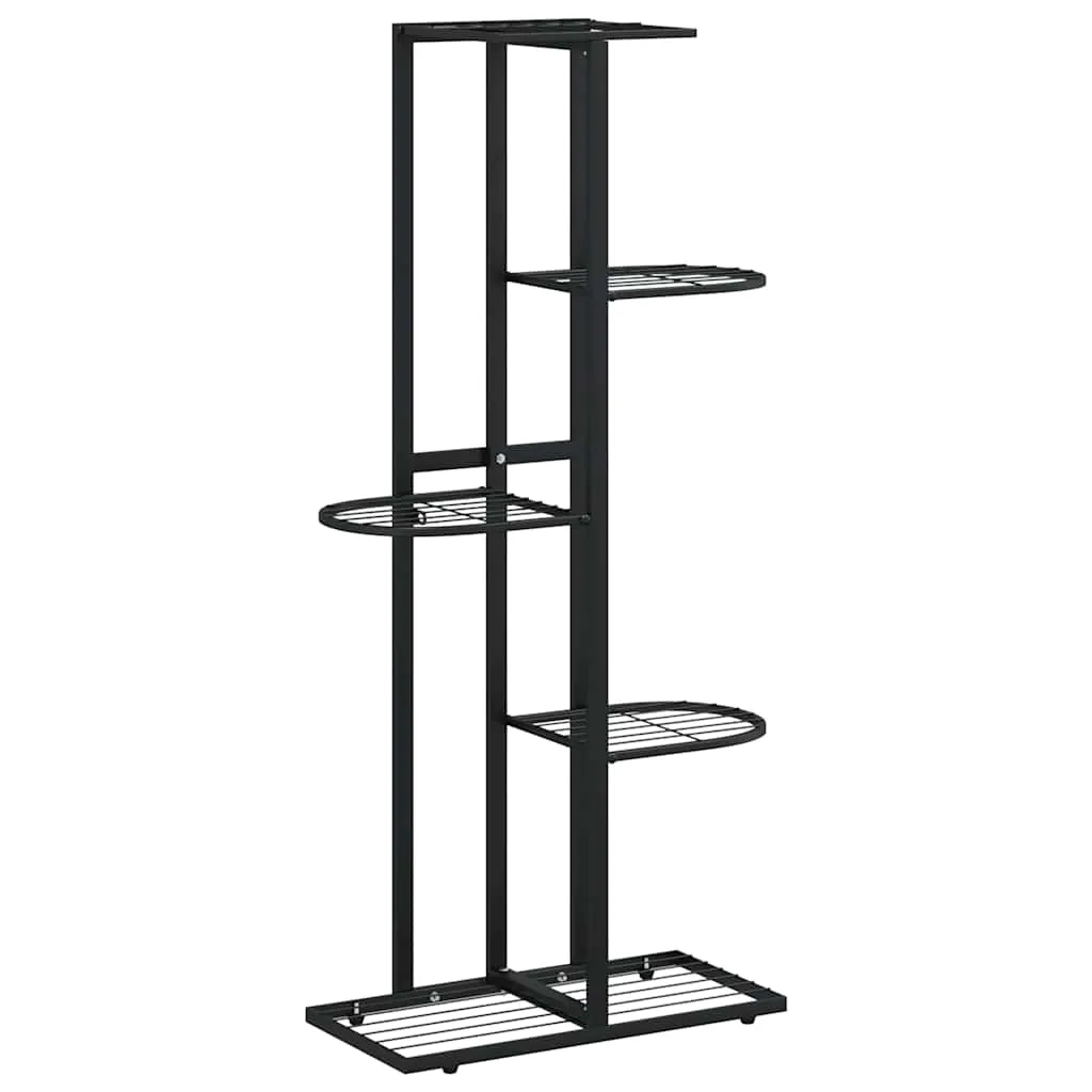 vidaXL Blomsterstativ med 5 etasjer 43x22x98 cm svart metall