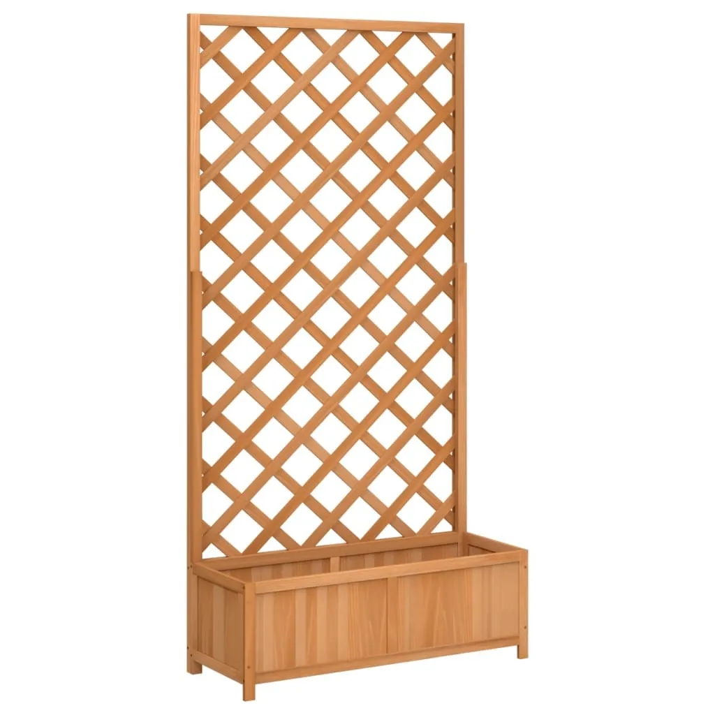 vidaXL Plantekasse med espalier brun heltre gran