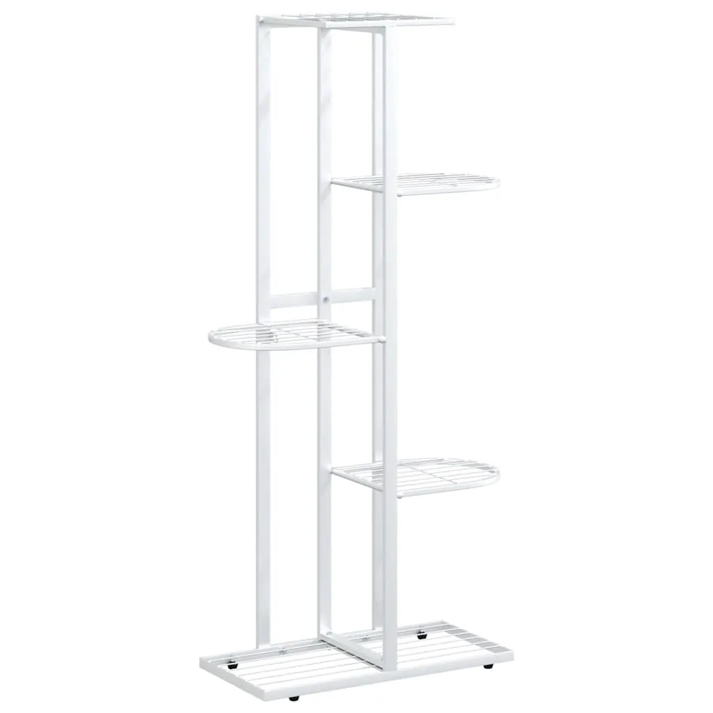 vidaXL Blomsterstativ 5 etasjer 43x22x98 cm hvit metall