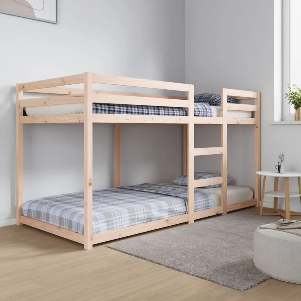 vidaXL Køyeseng uten madrass 90x200 cm heltre furu