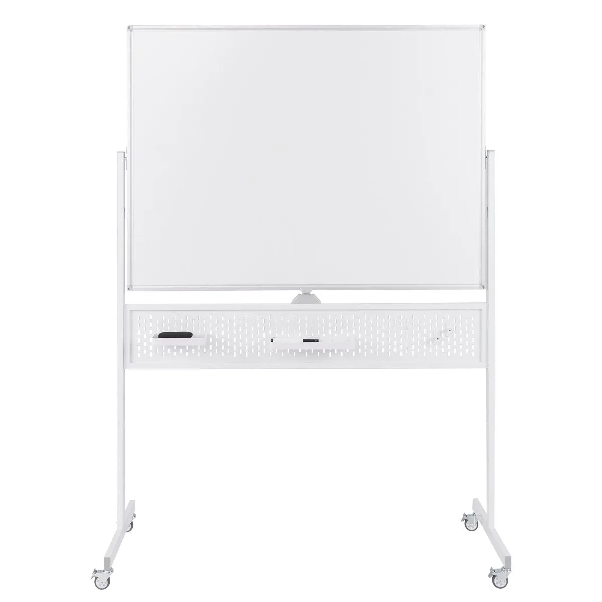 Mobil dobbeltsidig tavle 120x90 cm med stativ og hjul