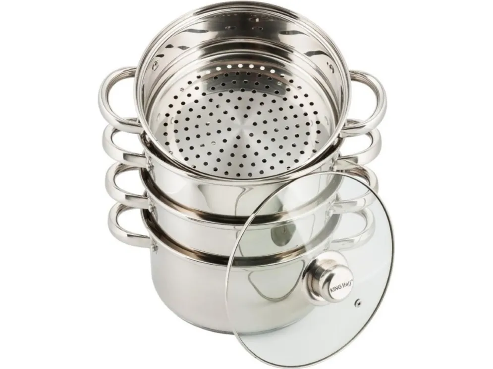 King Hoff damppanne i stål, 5 deler, 18 cm, 2,5 l