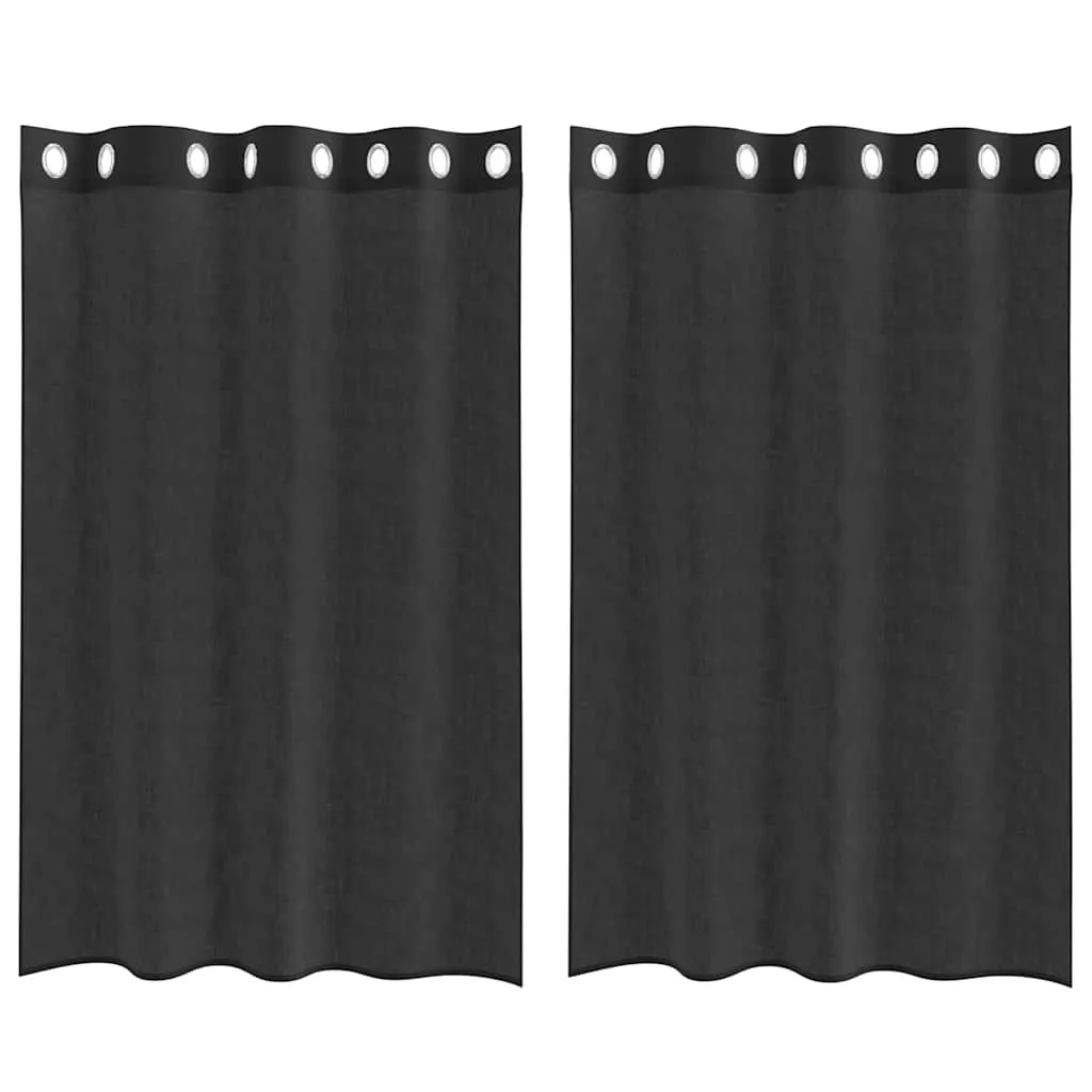 vidaXL Voilegardiner med grommets 2 stk svart 140x175 cm