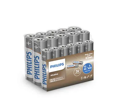 Philips LR036A16F/10, Engangsbatteri, AA, AAA, Alkalinsk, 1,5 V, 16 stykker, 300 g