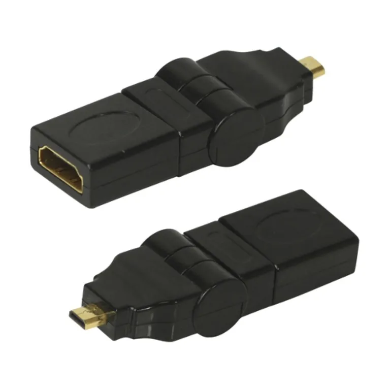 Micro HDMI til HDMI - adapter 180+90 graders vri