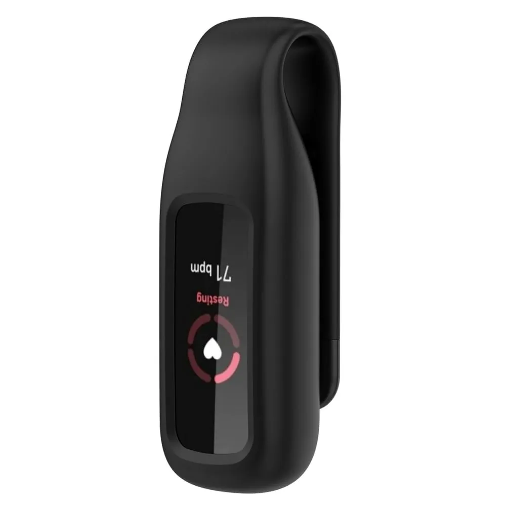 Fitbit Luxe silikondeksel med klipsholder - Svart