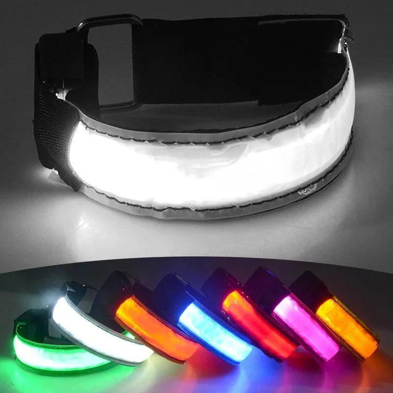 Oppladbar Refleks - LED Armbånd / Refleksbånd som Lyser - 2-Pack Grön