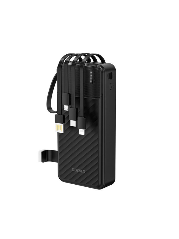 Dudao K11 Pro Powerbank with Built-in Cables Nødlader - Svart - 20000 mAh