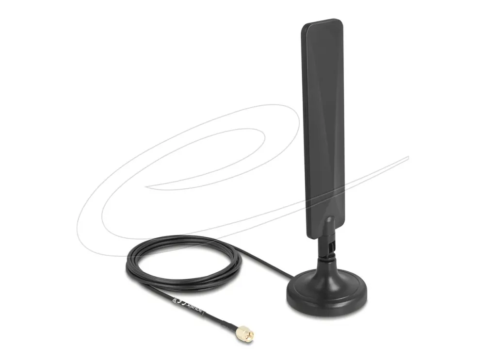 Delock - Antenne - dipol - mobiltelefon, Wi-Fi, IoT, Bluetooth - rundtstrålende - innendørs, magnetmonterbar
