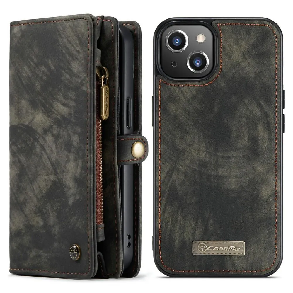 CASEME iPhone 13 Mini Retro Lommebok - deksel - Svart