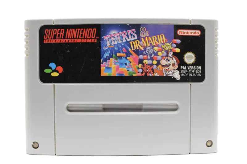 Tetris & Dr. Mario - Supernintendo/SNES - PAL/SCN/EUR (BRUKT VARE)