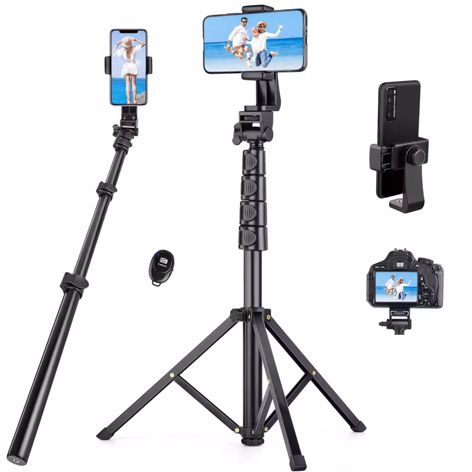 Mobilholder med Selfiestang & Bluetooth-fjernkontroll – perfekt for foto & video