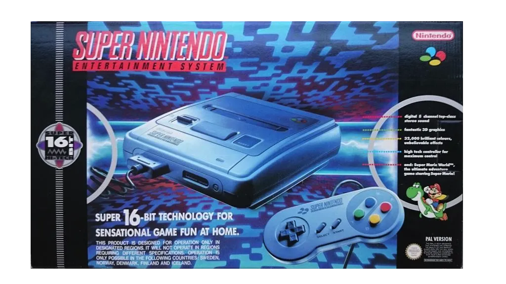 Super Nintendo Console incl Super Mario World SCN (BRUKT VARE)