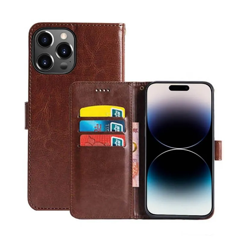 Lommebokdeksel 3-kort til Apple iPhone 14 Pro - Brun