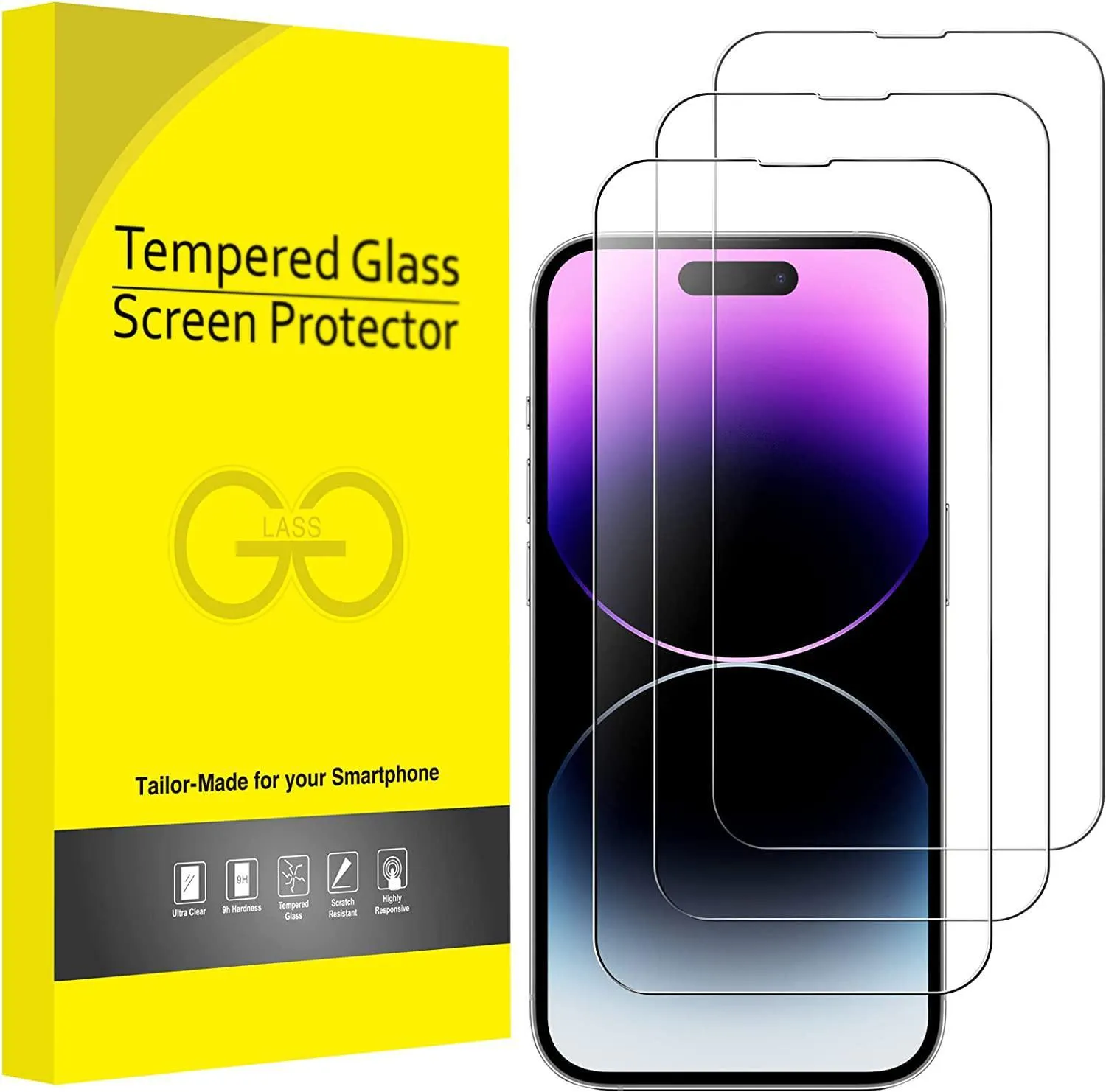 3X herdet glass beskyttelse iPhone 15 Plus