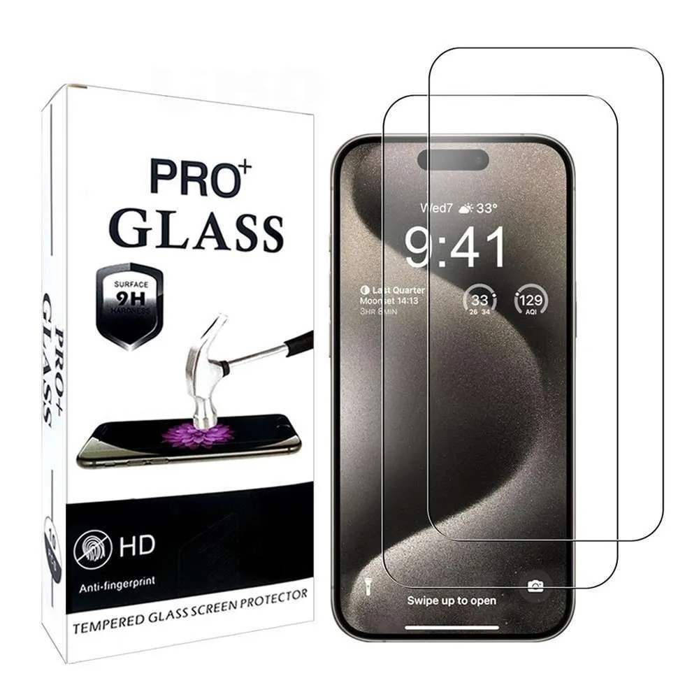 3 stk Herdet glass iPhone 15 pro max / 15 plus - Skjermbeskyttelse