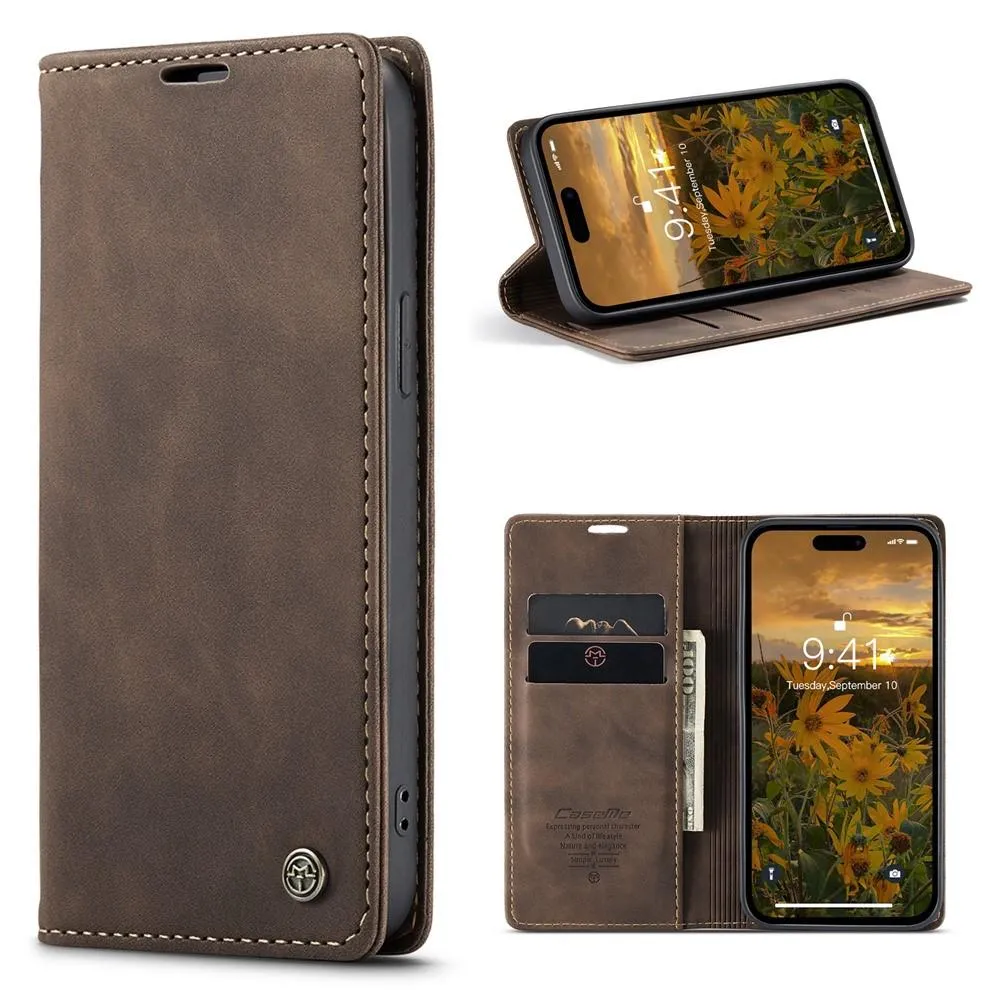 CASEME Lommebok - deksel iPhone 15 Pro - Kaffe