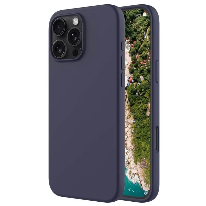 Liquid silikon deksel til Apple iPhone 16 Pro Max - Midnight Blu