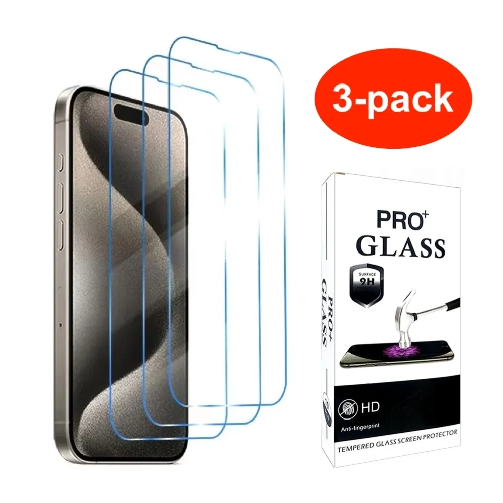 3-pakning Herdet glass iPhone 16 Pro Max - Skjermbeskyttelse