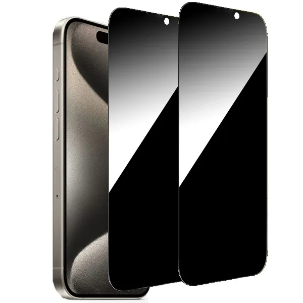 2-Pack iPhone 16 Pro Privacy Skjermbeskytter - Anti-spion herdet glass