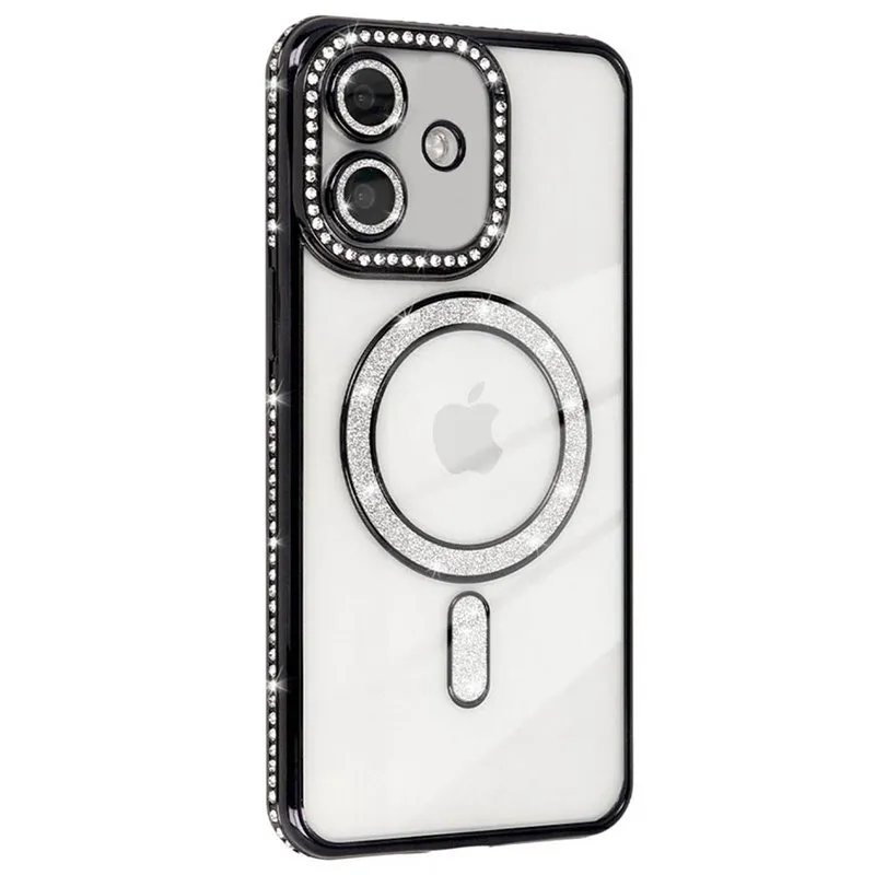 Diamond bling MagSafe deksel til Apple iPhone 16 - Svart