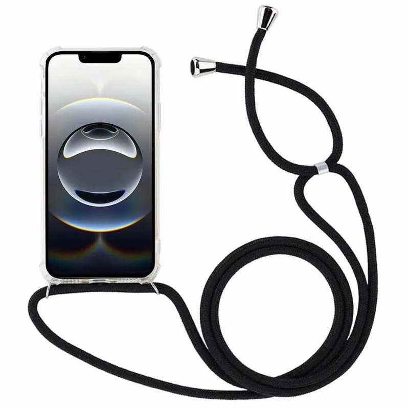 Halskjede deksel iPhone 16e - Gjennomsiktig
