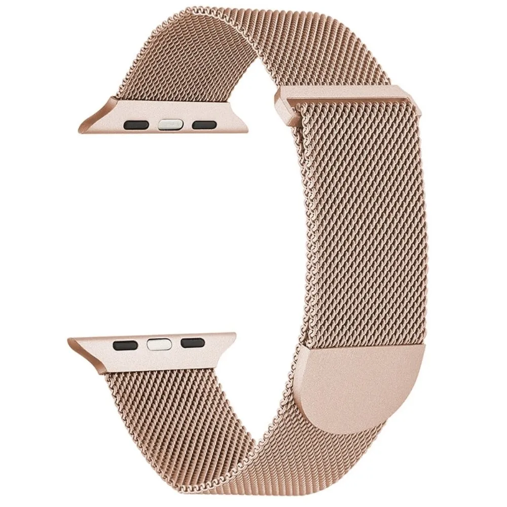 Apple Watch Series 8 (45 mm) / Watch Ultra milanesisk metallrem - Rose Gull