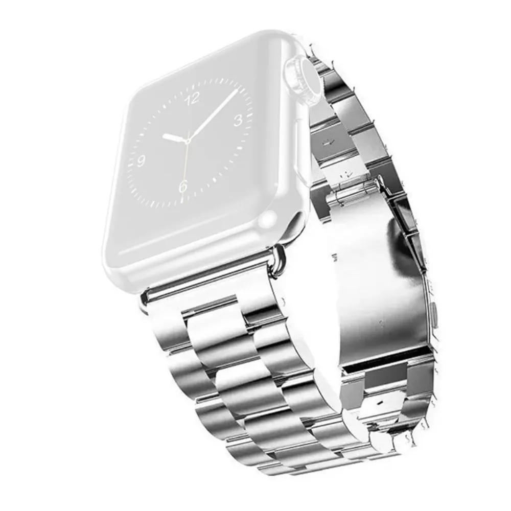 Apple Watch Series 8 (45 mm) / Watch Ultra tre perlearmbånd i rustfritt stål - Sølv