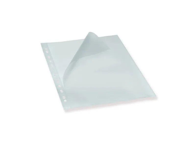 Plastlomme Bantex A4 0,12mm åben top/venstre med præg - (100 stk.)