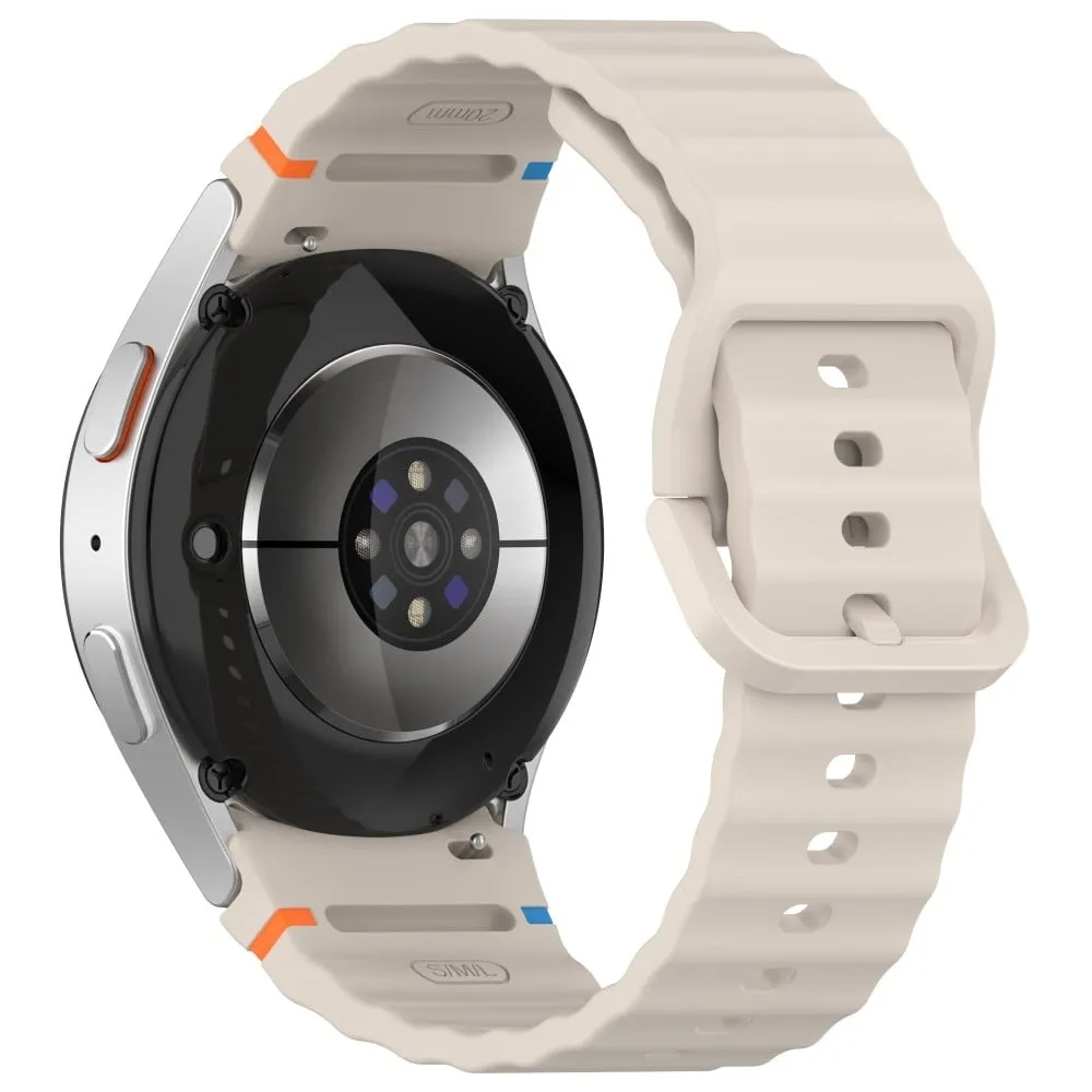 Samsung Galaxy Watch FE / Watch7 40mm 44mm Silikon Wave Texture Erstatningsarmbånd - Stjernelys