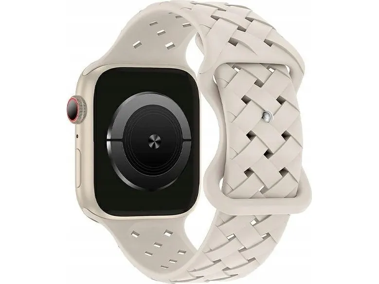Beline Beline Apple Watch-armbånd i silikon vevd 38/40/41 mm beige / stjernelys eske