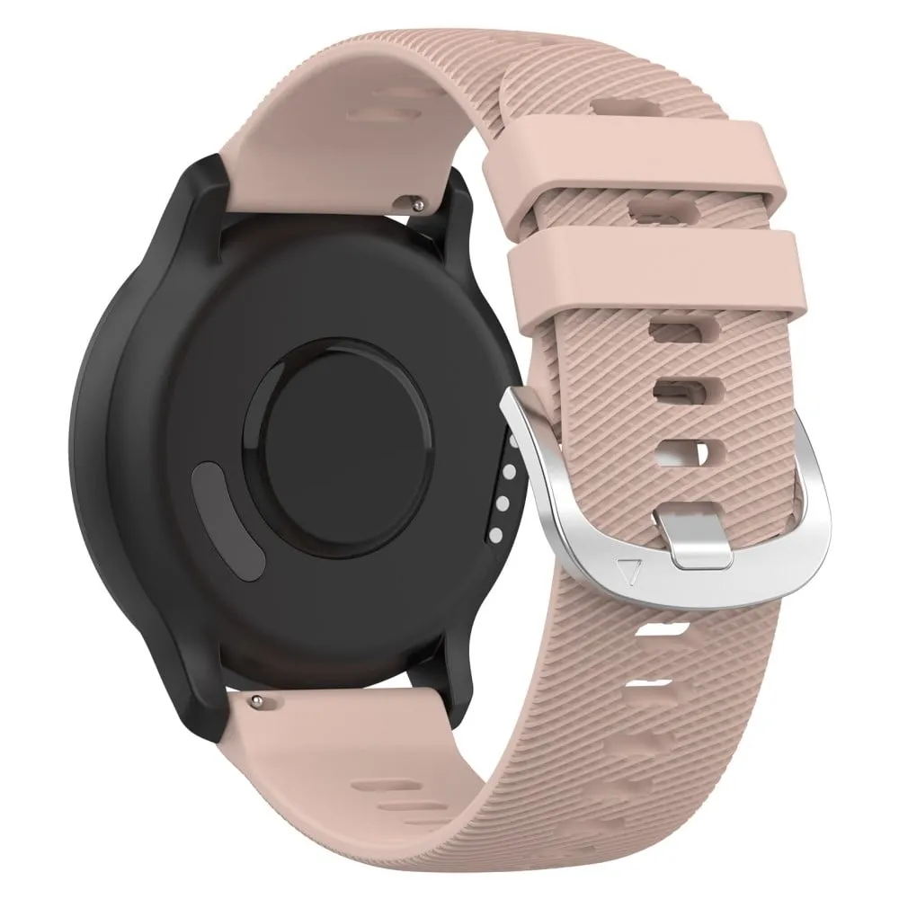 20 mm silikonrem med tverrstripemønster for Garmin-klokke - Lyserosa