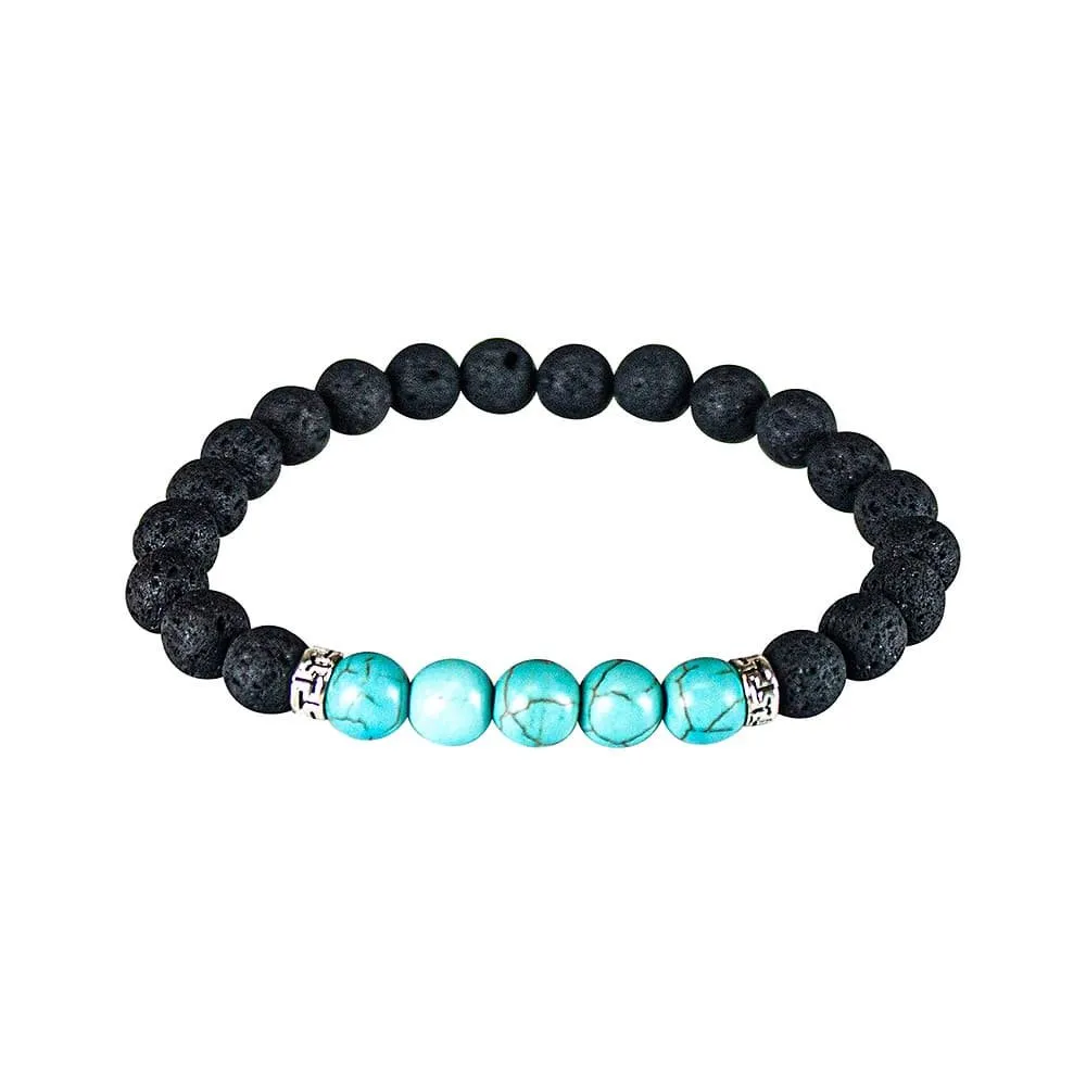 Armbånd med vulkansten - Turkis