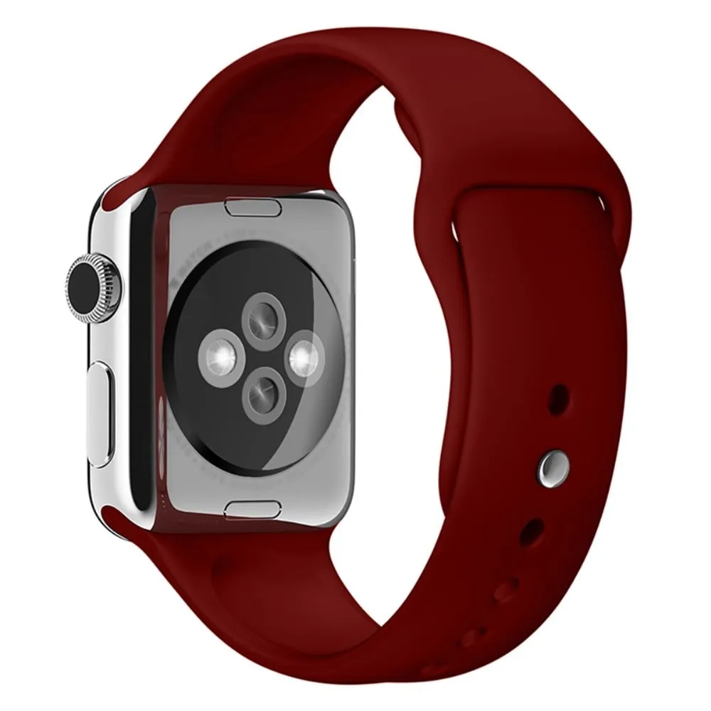 Apple Watch Series 8 (41 mm) silikonrem (Lengre størrelse) - Vinrød