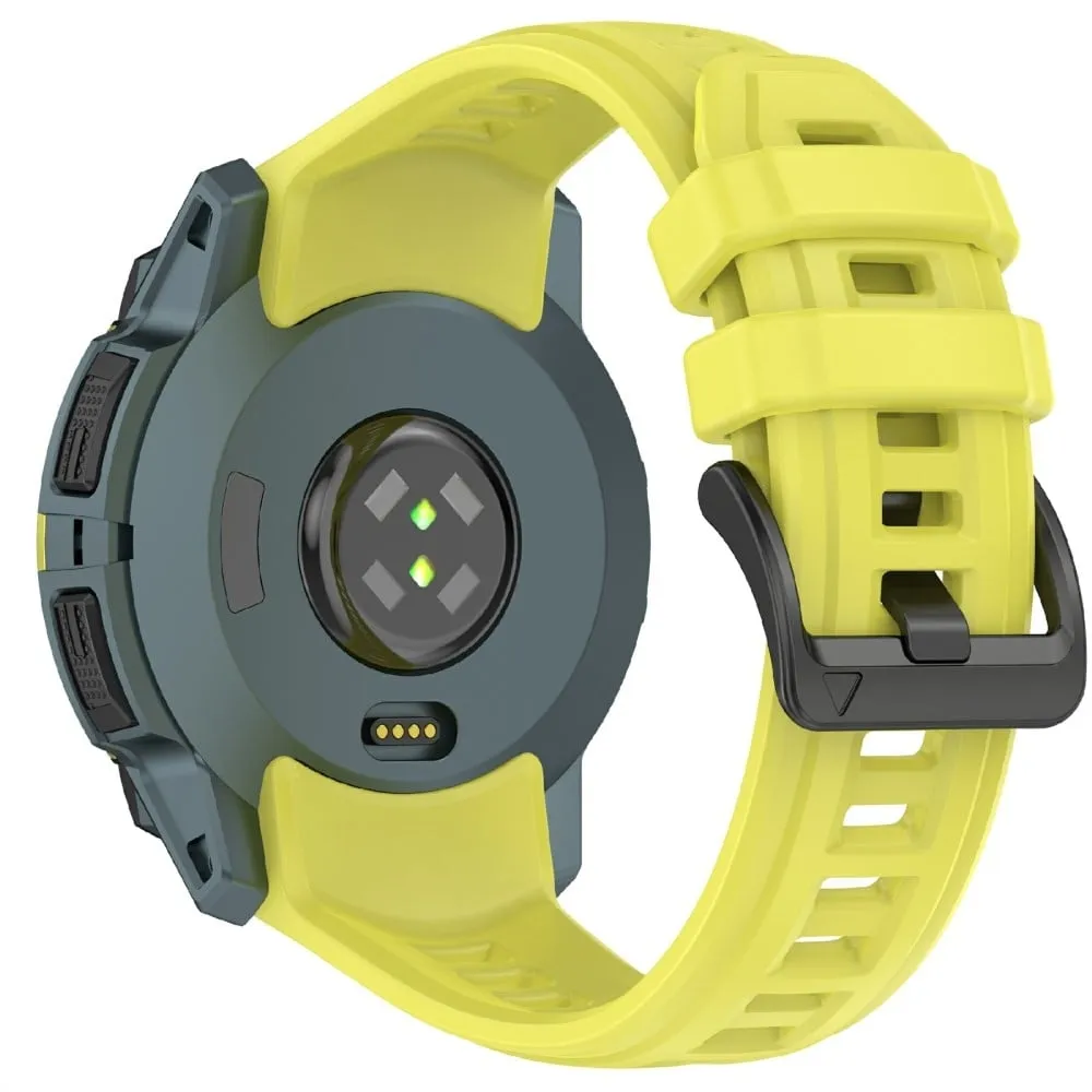 26 mm silikonrem Garmin Instinct 3 Solar / Instinct 3 AMOLED 50 mm erstatningsarmbånd - Gulgrønn