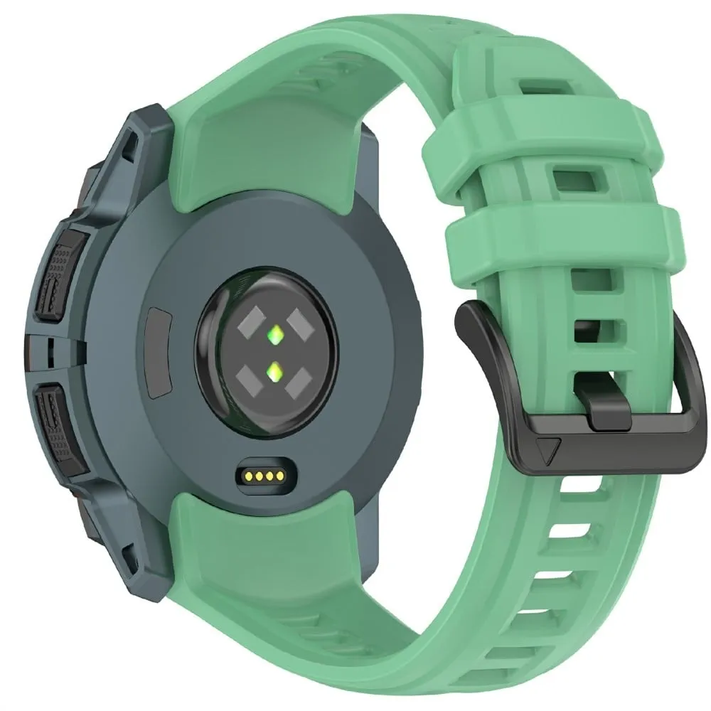 26 mm silikonrem Garmin Instinct 3 Solar / Instinct 3 AMOLED 50 mm erstatningsarmbånd - Regnskogsgrønn