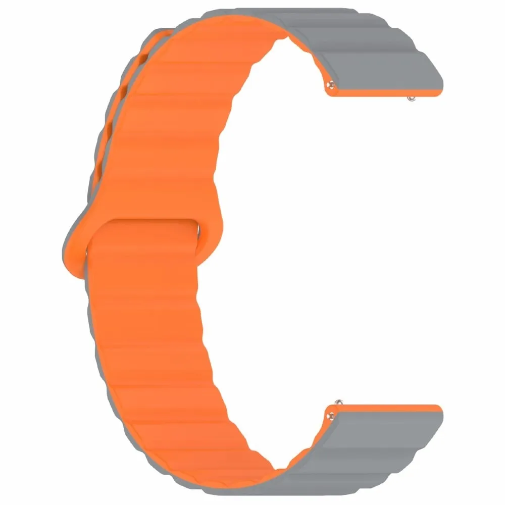 Garmin Vivoactive 5 Magnetisk silikonklokkebånd 20 mm justerbar erstatningsrem - Grå + Oransje