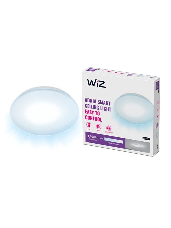 WiZ Adria Smart taklampe, 17W, 4000K, justerbar hvit og dimbar