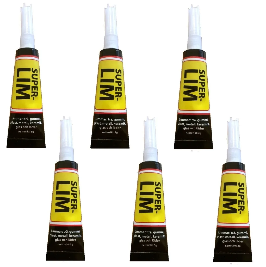 6 stk Superlim, 3gr/tube, Limer det meste