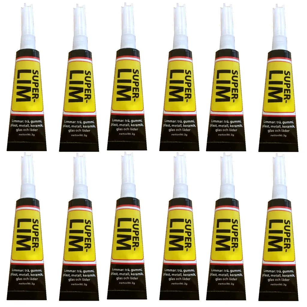 12 stk Superlim, 3gr/tube, Limer det meste