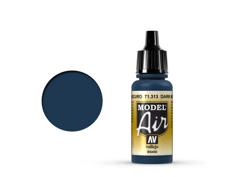 Vallejo Model Air, 17 ml, Marineblå, Matte, Flaske