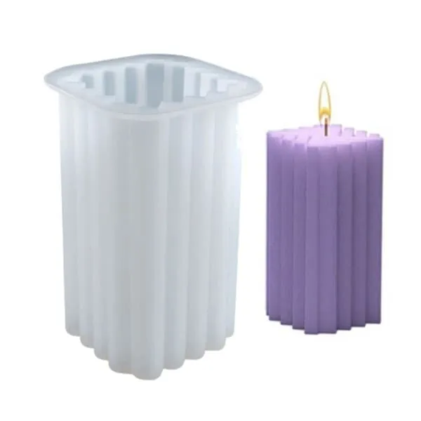 DIY silikon lys form ribbet firkantede stearinlys