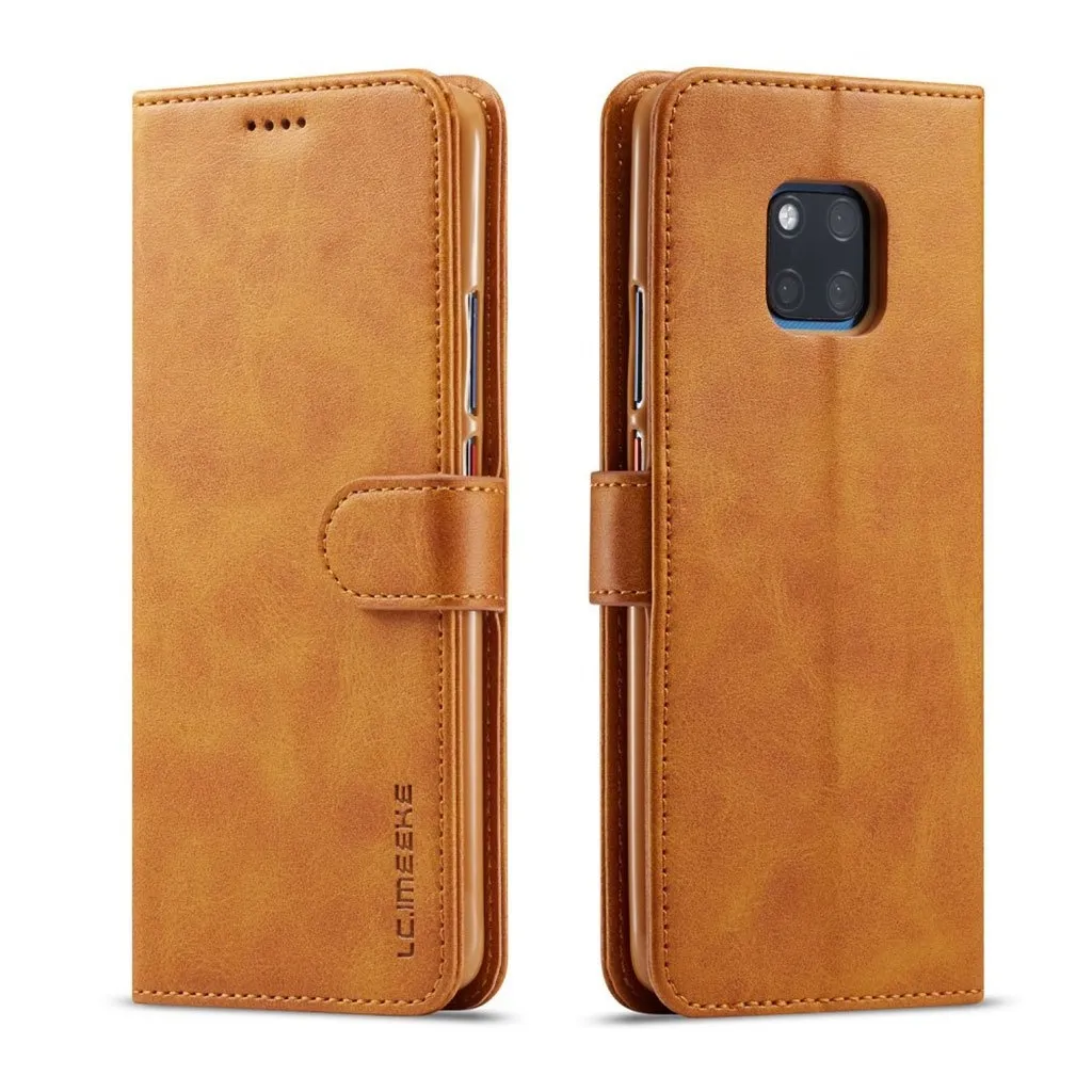 LC IMEEKE Huawei Mate 20 Pro beskyttelses deksel av syntetisk skinn - brun