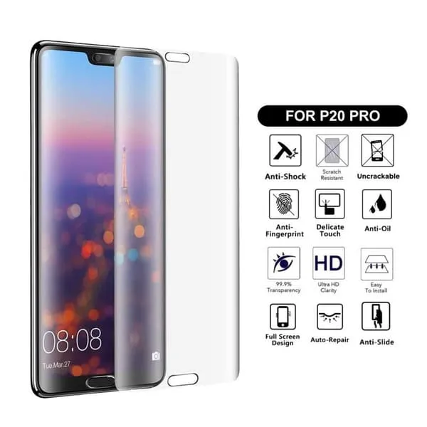 Omfattende Huawei P20 Pro Screen Protector NanoEdge beskyttelsesplastikk