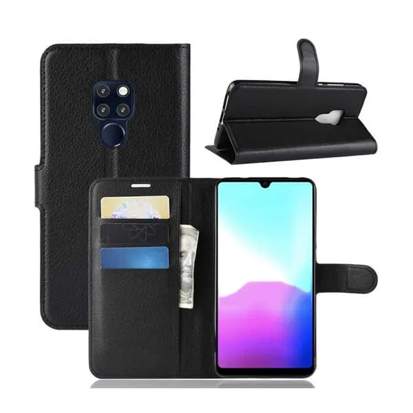 Huawei P20 Wallet Case Black Leather Leather Case