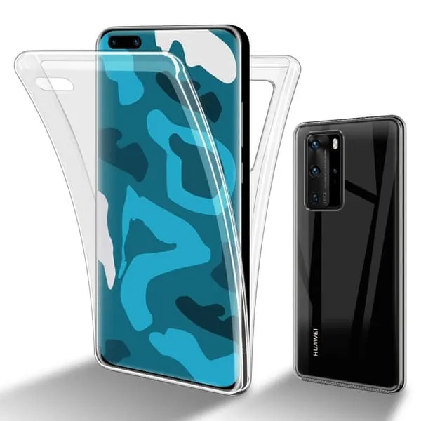Deksel kompatibel med Huawei P40 PRO / P40 PRO+ 360° helkroppsbeskyttelse Silikondeksel foran og bak, allroundbeskyttelse med skjermbeskyttelse